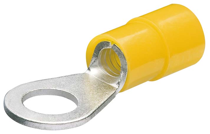 9799177-00 Cosse ronde, isolée, jaune, section de fil de 4 à 6 mm²
