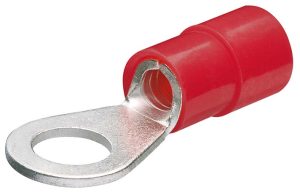Cosse ronde, isolée, rouge, section de fil de 0,5 à 1 mm²